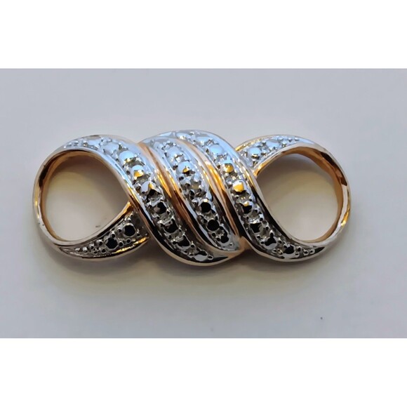 Ross Simons Vermeil Sterling Silver Diamond Accent Slide Pendant 30 mm - 3.5 g - Picture 2 of 11